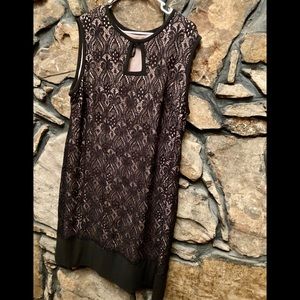 Glamorous black lace and sequins/over flesh color